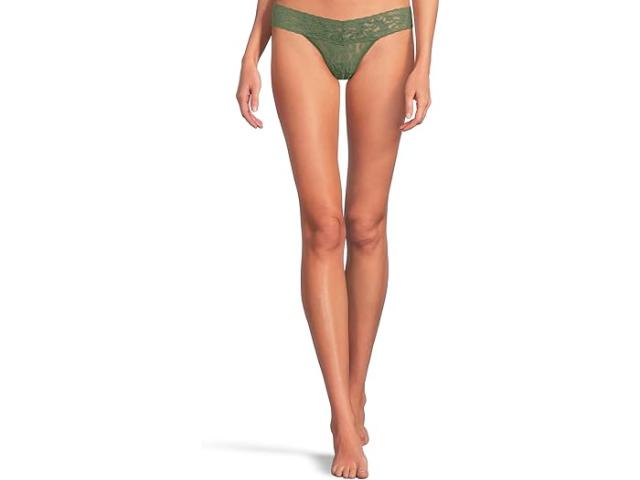(取寄) ハンキー パンキー レディース ピティート シグニチャー レース トング Hanky Panky women Petite Signature Lace Thong Herb Green