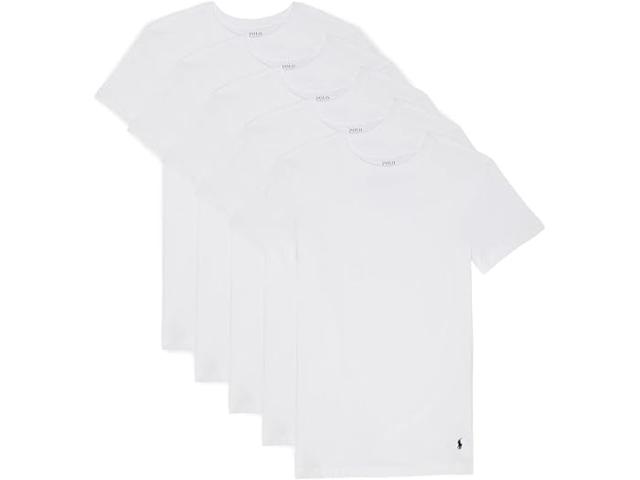 (取寄) ラルフローレン メンズ 5 パック スリム フィット クルーズ Polo Ralph Lauren men 5 Pack Slim Fit Crews 5 White/Cruise Navy