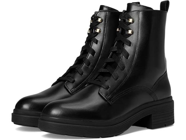 (取寄) コールハーン レディース チェリス レース-アップ ラグ ブーツ Cole Haan women Cherise Lace-up Lug Boots Black Leather Waterproof