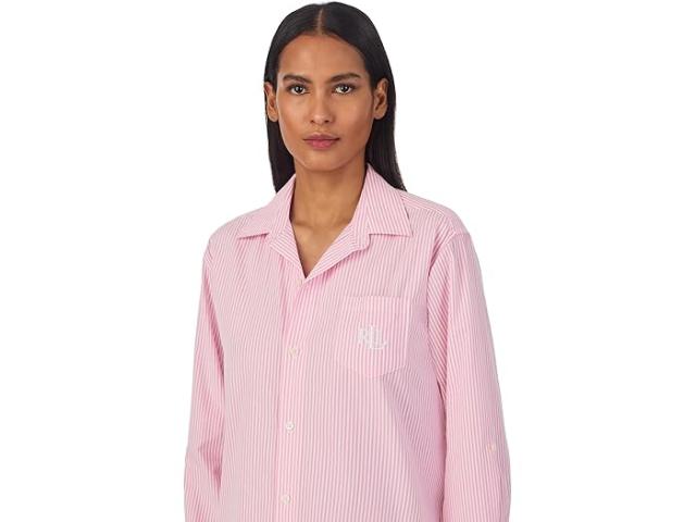 (取寄) ローレン ラルフローレン レディース ロング スリーブ ロール タブ ヒズ シャツ スリープシャツ Lauren Ralph