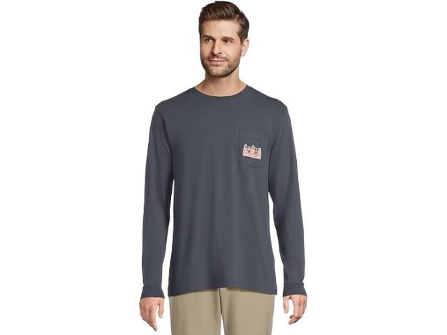 (取寄) ヴィンヤードヴァインズ メンズ ゴースト パップス ロゴ ボックス ロング-スローブ ポケット ティー Vineyard Vines men Ghost Pups Logo Box Long-sleeve Pocket Tee Blue Blazer