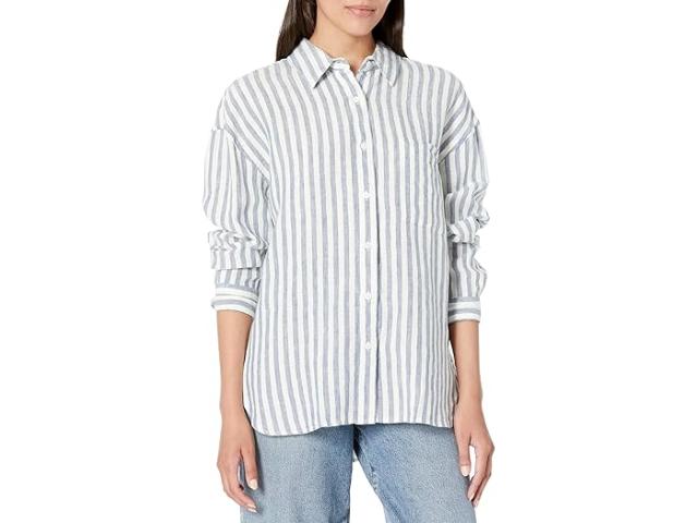(取寄) ファリティ レディース リネン ラグナ リラックスド-フィット シャツ Faherty women Linen Laguna Relaxed Shirt Blue Lucy Stripeの通販は 22,785円