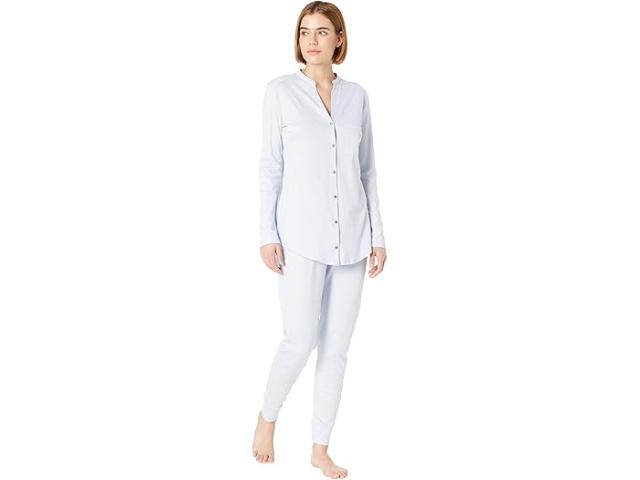 (取寄) ハンロ レディース ピュア エッセンス ロング スリーブ Hanro women Pure Essence Long Sleeve Blue Glow