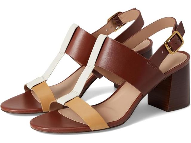 (取寄) コールハーン レディース ジョシー Tストラップ サンダル Cole Haan women Josie T-Strap Sandals Dark Cuoio Leather/Biscuit Leather