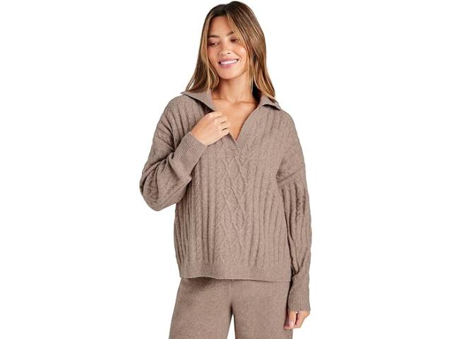 (取寄) スプレンディッド レディース スタッシ ケーブル ポロ セーター Splendid women Splendid Stassi Cable Polo Sweater Tawny Heatherの通販は