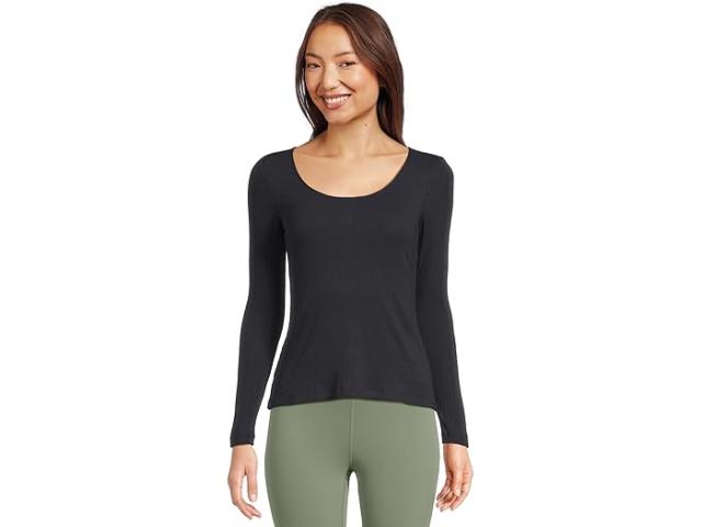 (取寄) ローレン ラルフローレン レディース リブ-ニット ロング-スローブ スクープ ネック ティー Lauren Ralph Lauren women Rib-Knit Long-Sleeve Scoop Neck Tee Lauren Navy