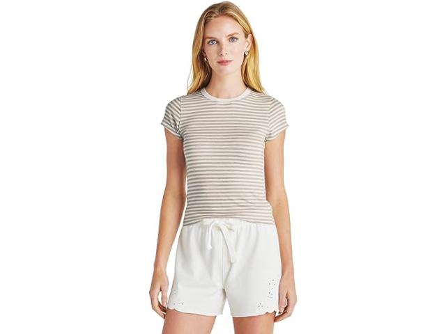 (取寄) スプレンディッド レディース キャンディス ショート スリーブ クルー Splendid women Splendid Candice Short Sleeve Crew Fawn Stripeの通販は