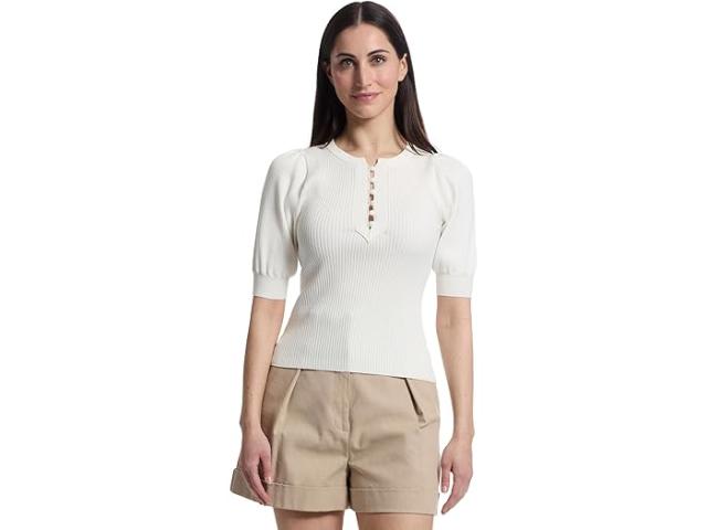 (取寄) リラ P レディース エルボー スリーブ ヘンリー セーター Lilla P women Elbow Sleeve Henley Sweater White