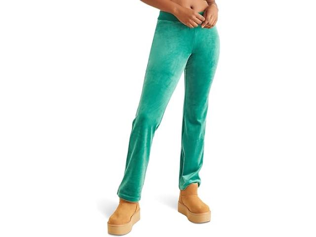 (取寄) ジューシークチュール レディース リブ ウェスト ベロア パンツ ウィズ ドローコード Juicy Couture women Juicy Couture Rib Waist Velour Pants with Drawcord Jade Greenの通販は