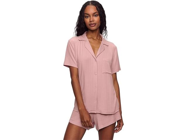 (取寄) エバージェイ レディース ジゼル リブ リラックスド-フィット ショート Pj セット Eberjey women Gisele Rib Relaxed Short PJ Set Pale Mauve