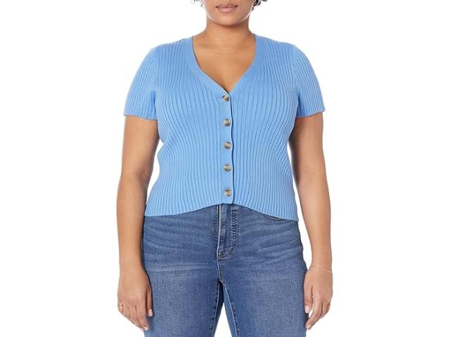 (取寄) メイドウェル レディース ブレイ リブド カーディガン セーター Madewell women Madewell Bray Ribbed Cardigan Sweater Oasis Blueの通販は 12,722円