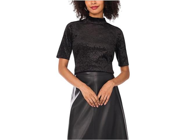 (取寄) ヴィンスカムート レディース 3/4 スリーブ モックネック トップ Vince Camuto women 3/4 Sleeve Mockneck Top Rich Black