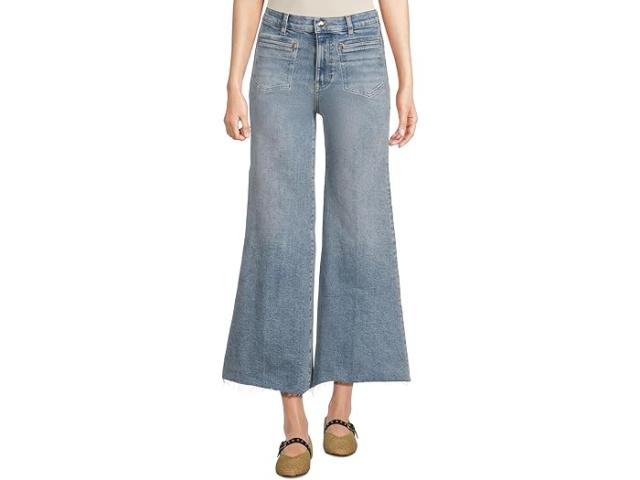 (取寄) メイドウェル レディース パッチ ポケット フレアード ワイド レッグ ジーンズ ウィズ ロー ヘム イン ウォッシュ Madewell women Patch Pocket Flared Wide Leg Jeans with Raw Hem in Shalimar Wash Shalimar Wash