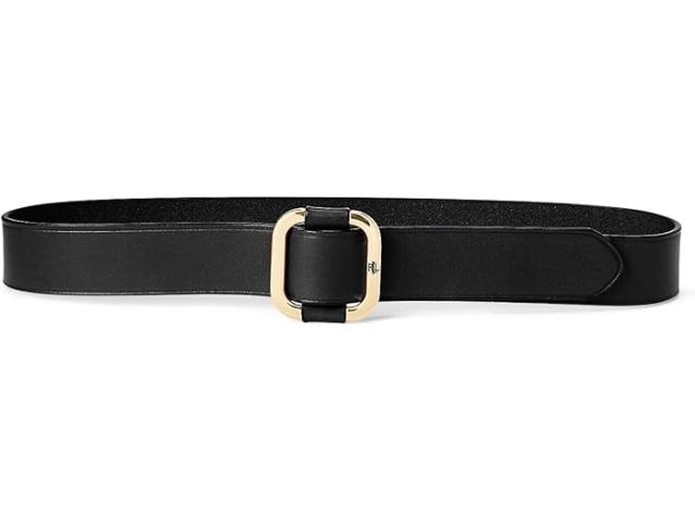 (取寄) ローレン ラルフローレン レディース スライド バックル レザー ベルト Lauren Ralph Lauren women Slide Buckle Leather Belt Black