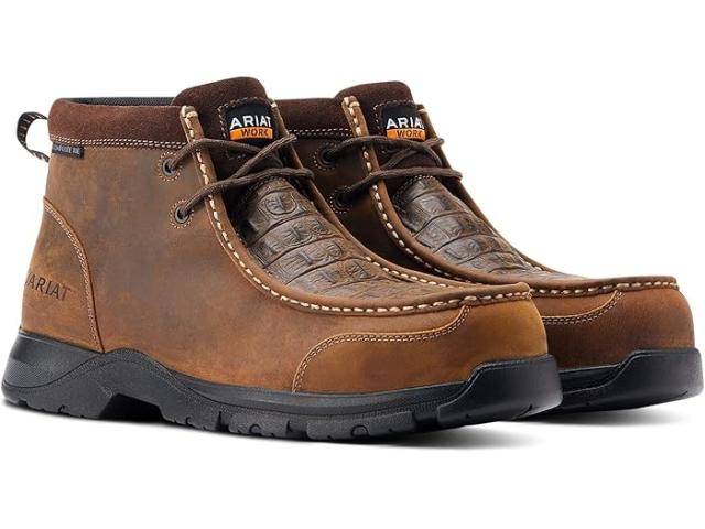 (取寄) アリアット メンズ エッジ LTE モック コンポジット トゥ ワーク ブーツ Ariat men Edge LTE Moc Composite Toe Work Boot Brown/Brown Croco Print