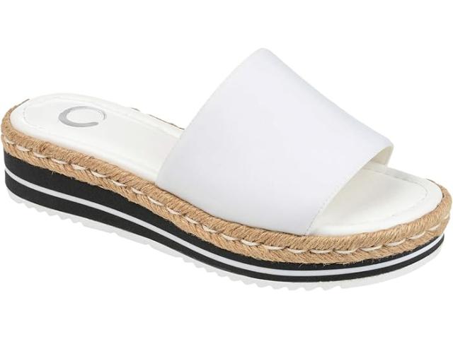 (取寄) ジュルネ コレクション レディース コンフォート フォーム ロージー サンダル Journee Collection women Comfort Foam Rosey Sandal White