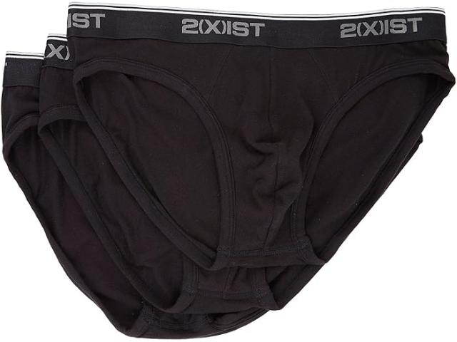 (取寄) 2XIST メンズ 3-パック コットン ストレッチ ノー ショー ブリーフ 2(X)IST men 3-Pack Cotton Stretch No Show Brief Black