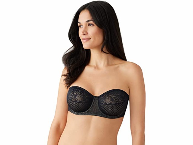 (取寄) ワコール レディース ビジュアル エフェクツ ストラップレス ミニマイザー ブラ Wacoal women Wacoal Visual Effects Strapless Minimizer Bra Blackの通販は