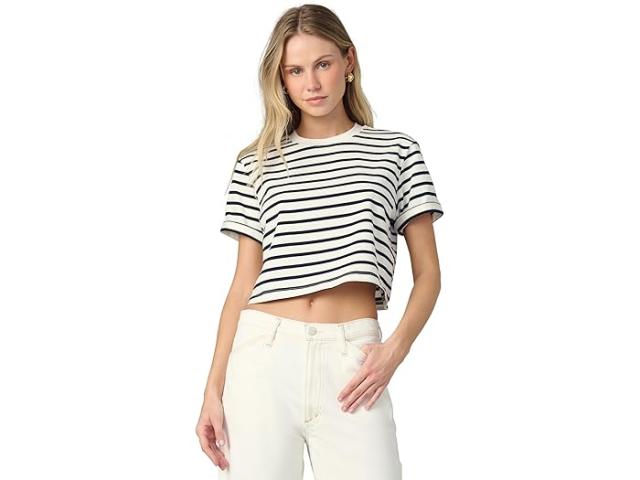 (取寄) ジョーズジーンズ レディース ザ ボクシー ティー Joe's Jeans women The Boxy Tee Milk/Navy Stripe