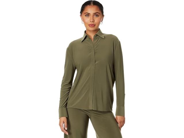 (取寄) ノーマ カマリ レディース NK シャツ W/ カラー スタンド Norma Kamali women NK Shirt w/ Collar Stand Military