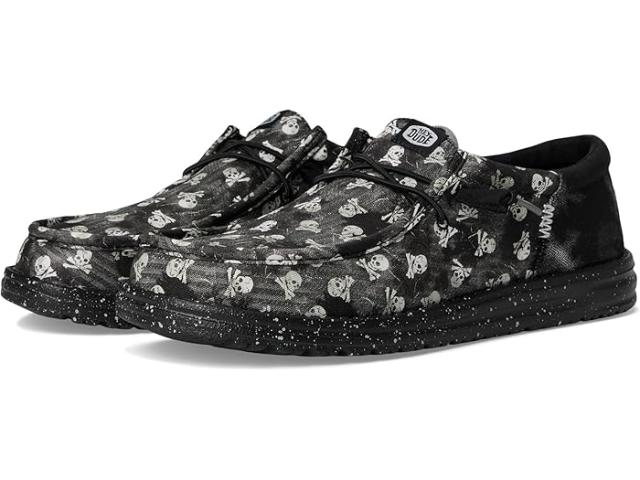 (取寄) ヘイ デュード メンズ ウォーリー ファンク スカル プリント Hey Dude men Wally Funk Skull Print Black/Black Oyster