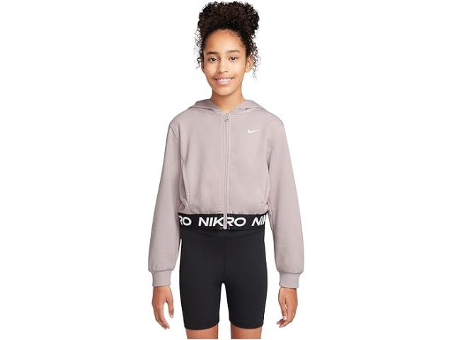 (取寄) ナイキ キッズ レディース プロ フリース ドライ-フィット フル-ジップ ブーディ (ビッグ キッド) Nike Kids women Pro Fleece Dri-fit Full-zip Hoodie (Big Kid) Platinum Violet/Platinum Violet/Black