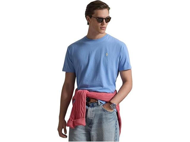 (取寄) ラルフローレン メンズ クラシック フィット ジャージ クルーネック T-シャツ Polo Ralph Lauren men Classic Fit Jersey Crewneck T-Shirt Bristol Blue