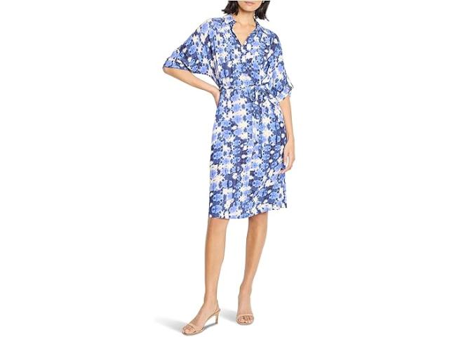 (取寄) ニックゾー レディース ピティート シボリ ストーン ベルテッド デボン ドレス NIC+ZOE women Petite Shibori Stone Belted Devon Dress Blue Multi