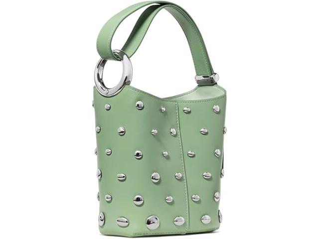 (取寄) ケイトスペード レディース ハロ スタデッド ファイン グレイン レザー ミニ バケット Kate Spade New York women Halo Studded Fine Grain Leather Mini Bucket Crisp Sage