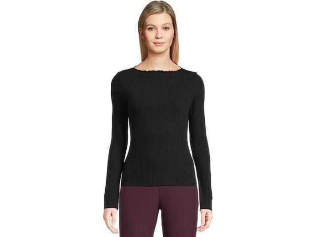 (取寄) ヴィンス レディース リブ ロング スリーブ スラッシュ ネック Vince women Rib Long Sleeve Slash Neck Black