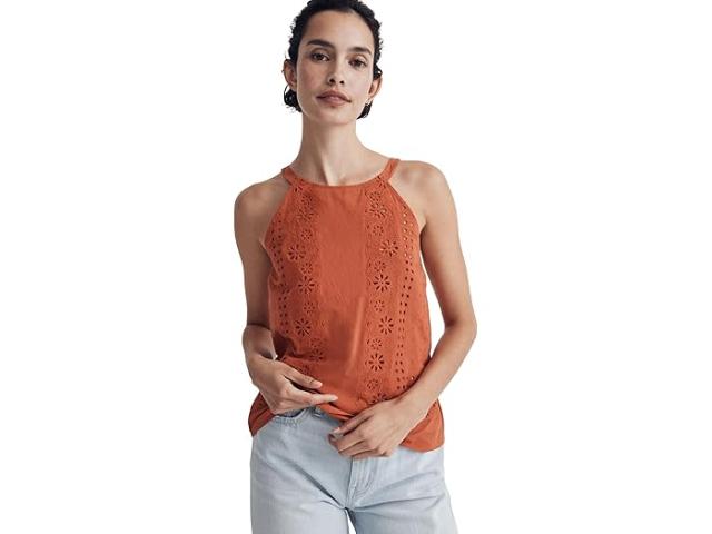 (取寄) メイドウェル レディース サイラス トップ - アイレット Madewell women Silas Top - Eyelet Copperwashed Orangeの通販は