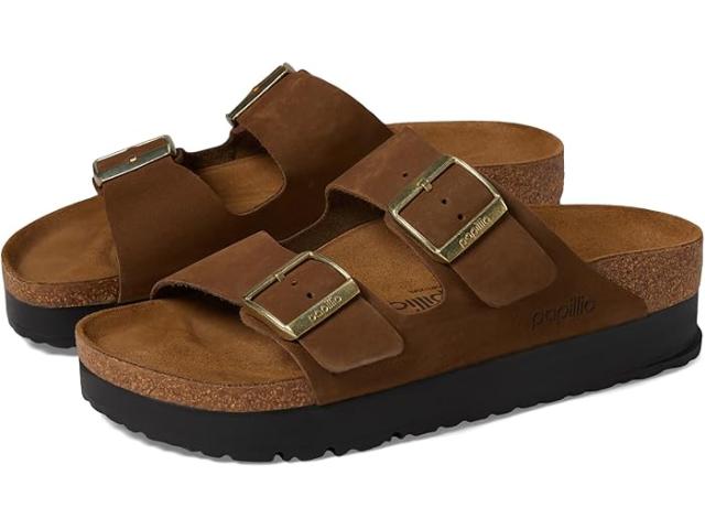 (取寄) ビルケンシュトック レディース パピリオ バイ アリゾナ プラットフォーム サンダル - ヌバック Birkenstock women Birkenstock Papillio by Birkenstock Arizona Platform Sandal - Nubuck Dark Tea