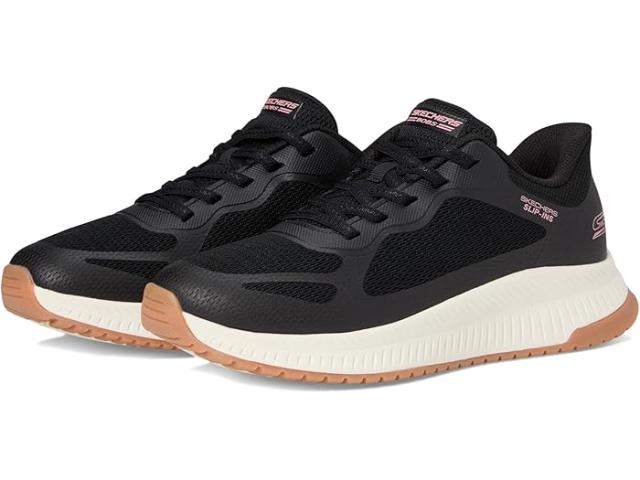 (取寄) ボブス スケッチャーズ レディース ハンズ フリー スリップ-インス ボブス スクアッド 4 - ステイプル ルック BOBS from SKECHERS women Hands Free Slip-Ins Bobs Squad 4 - Staple Look Black