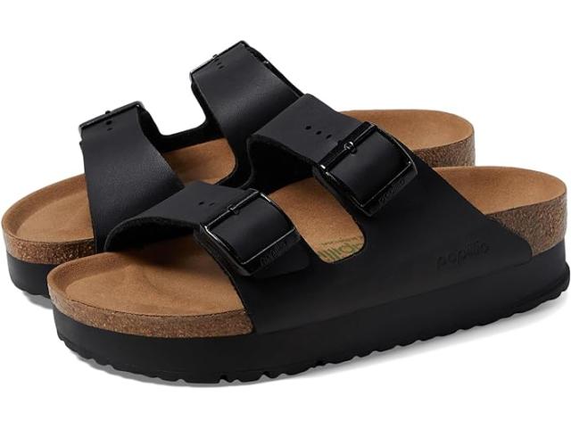 (取寄) ビルケンシュトック レディース パピリオ バイ アリゾナ プラットフォーム サンダル - ビーガン Birkenstock women Birkenstock Papillio by Birkenstock Arizona Platform Sandal - Vegan Black