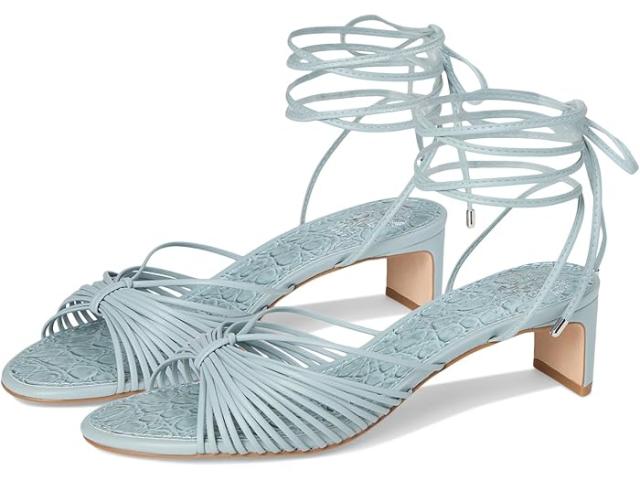 (取寄) ヴィンスカムート レディース アンクル ラップ キトン ヒール サンダル Vince Camuto women Lory Ankle Wrap Kitten Heel Sandals Celeste Blue