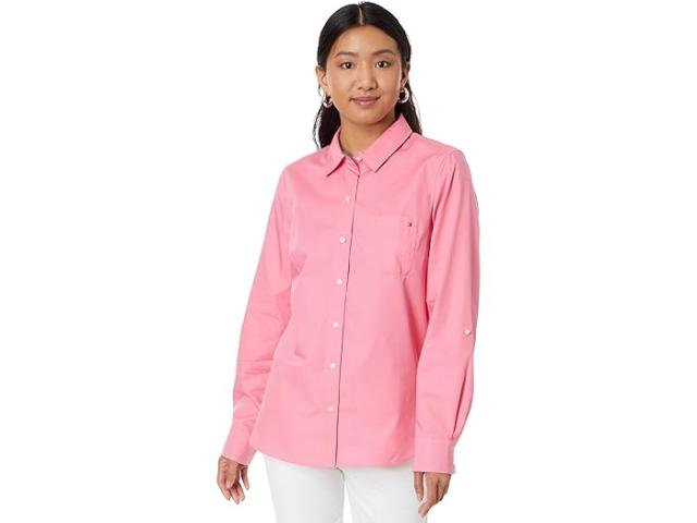 (取寄) トミーヒルフィガー レディース ソリッド ロール タブ Tommy Hilfiger women Tommy Hilfiger Solid Roll Tab Peonyの通販は 9,294円