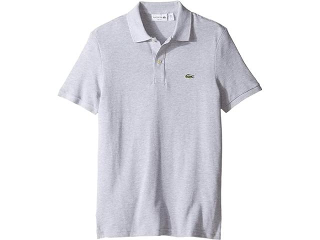 (取寄) ラコステ メンズ ショート スリーブ スリム フィット ピケ ポロ Lacoste men Lacoste Short Sleeve Slim Fit Pique Polo Silver Chine