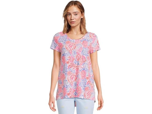 (取寄) リリー ピュリッツァー レディース エッタ スクープ ネック Lilly Pulitzer women Etta Scoop Neck Resort White Lil Sun Sea Sand