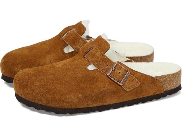 (取寄) ビルケンシュトック ボストン シアリング - スエード (ユニセックス) Birkenstock Boston Shearling - Suede (Unisex) Mink Suedeの通販は