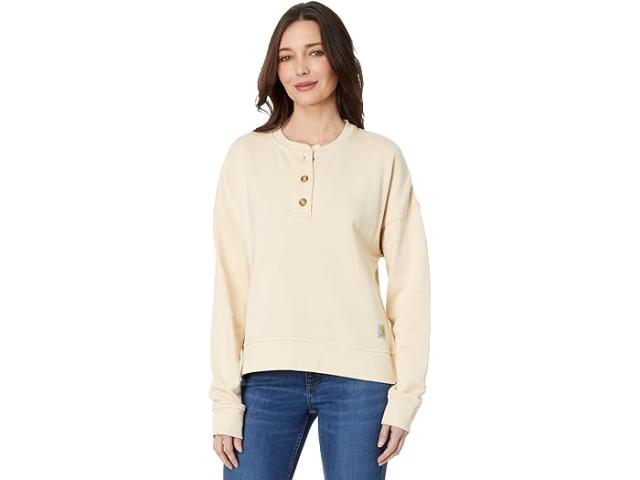 (取寄) カーハート レディース ルーズ フィット ミッドウエイト フレンチ テリー ヘンリー スウェットシャツ Carhartt women Carhartt Loose Fit Midweight French Terry Henley Sweatshirt Stone Ashの通販は