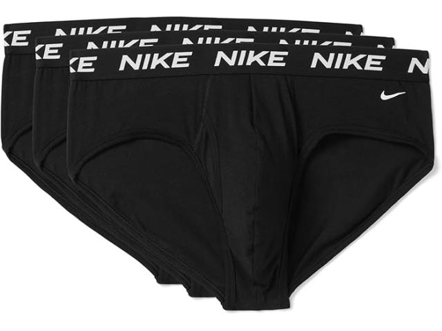 (取寄) ナイキ メンズ オール デイ コットン ストレッチ ウィズ フライ ヒップ ブリーフ 3-パック Nike men All Day Cotton Stretch with Fly Hip Brief 3-Pack Black/Black/Black