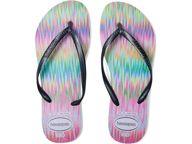 (取寄) ハワイアナス レディース スリム ブライト サンダル Havaianas women Slim Bright Sandals Black