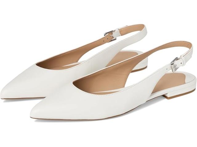 (取寄) ローレン ラルフローレン レディース ロンドン ナッパ レザー スリングバック フラッツ Lauren Ralph Lauren women Londyn Nappa Leather Slingback Flat  White