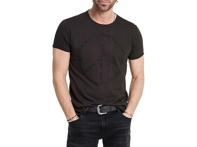 (取寄) ジョン バルベイトス メンズ チェイン ピース ティー John Varvatos men Chain Peace Tee KG6715W24 Charcoal