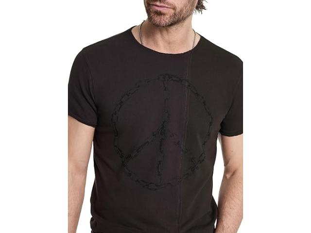 (取寄) ジョン バルベイトス メンズ チェイン ピース ティー John Varvatos men Chain Peace Tee KG6715W24 Charcoal