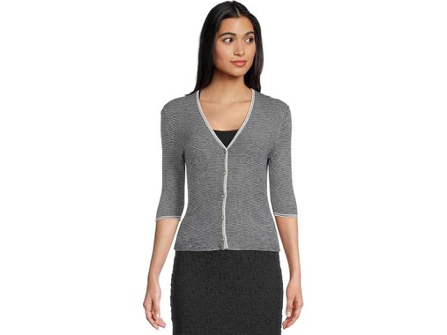 (取寄) ヴィンス レディース マイクロストライプ V-ネック カーディガン Vince women Microstripe V-neck Cardigan Off White/Coastal Blue 取寄) ヴィンス レディース マイクロストライプ V-ネック カーディガン