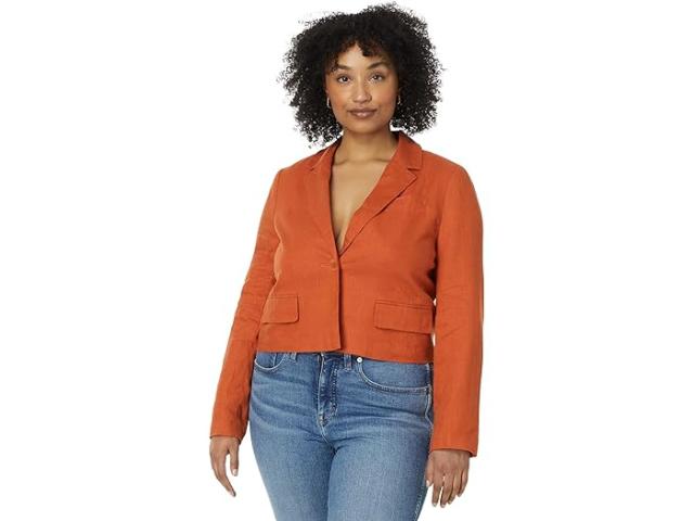 (取寄) メイドウェル レディース クロップド ブレーザー イン 100パーセント リネン Madewell women Madewell Cropped Blazer in 100% Linen Dark Copperの通販は
