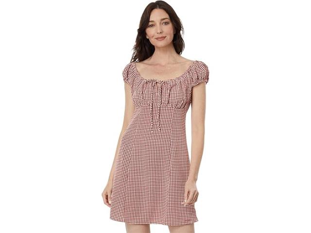 (取寄) リーバイス ウィメンズ レディース クレメンタイン キャップ スリーブ ドレス Levi's Womens women Levi's Womens Clementine Cap Sleeve Dress Mimi Printed Check Bossa Nova Redの通販は