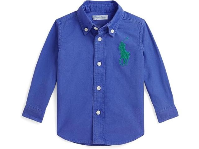 (取寄) ラルフローレン キッズ メンズ ビッグ ポニー コットン オックスフォード シャツ (インファント) Polo Ralph Lauren Kids men Big Pony Cotton Oxford Shirt (infant) Iris Blue