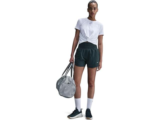 (取寄) ナイキ レディース ワン クラシック ツイスト ドライ-フィット ショート スリーブ トップ Nike women One Classic Twist Dri-FIT Short Sleeve Top White/Black